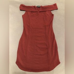Burgundy Off-The-Shoulder Mini Dress